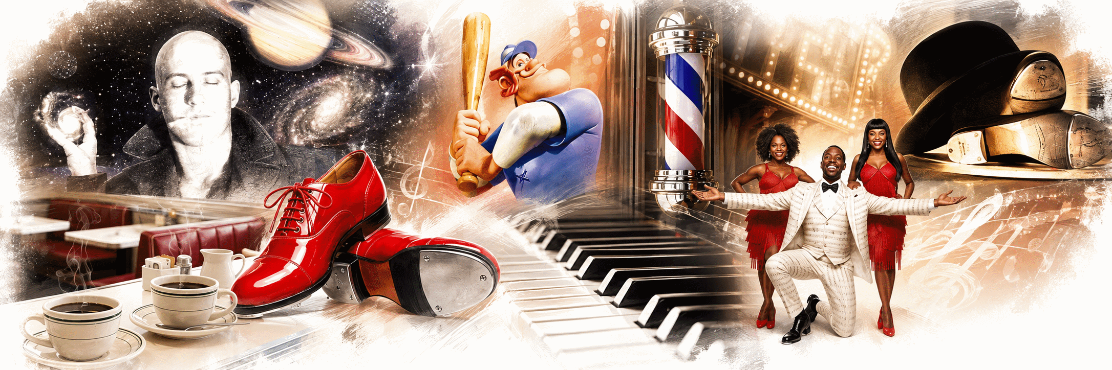 Scenes representing the original musicals of Vance Holmes